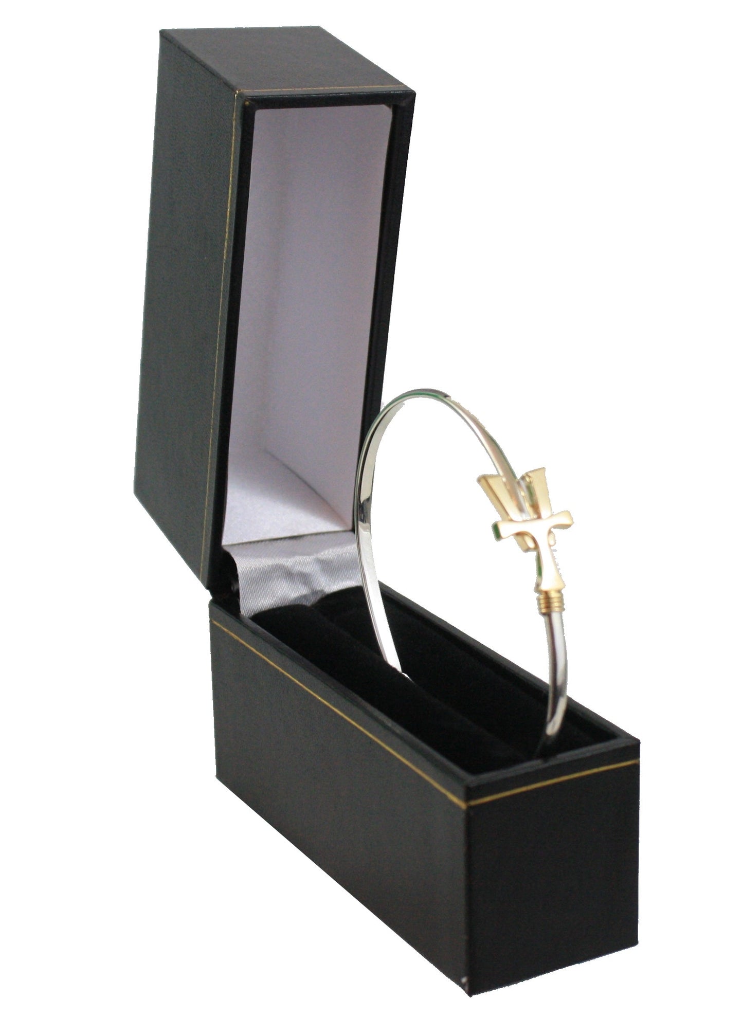 Vermont Hook Bracelet with Gold 'VT' - 3mm Band - 7.5 Inch