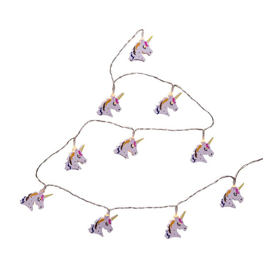 10-Light USB Battery-Operated Multicolored LED Unicorn Light Set