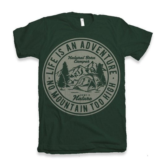 Life Is An Adventure Men's Bamboo Viscose/Organic Cotton Short Sleeve Graphic T-Shirt