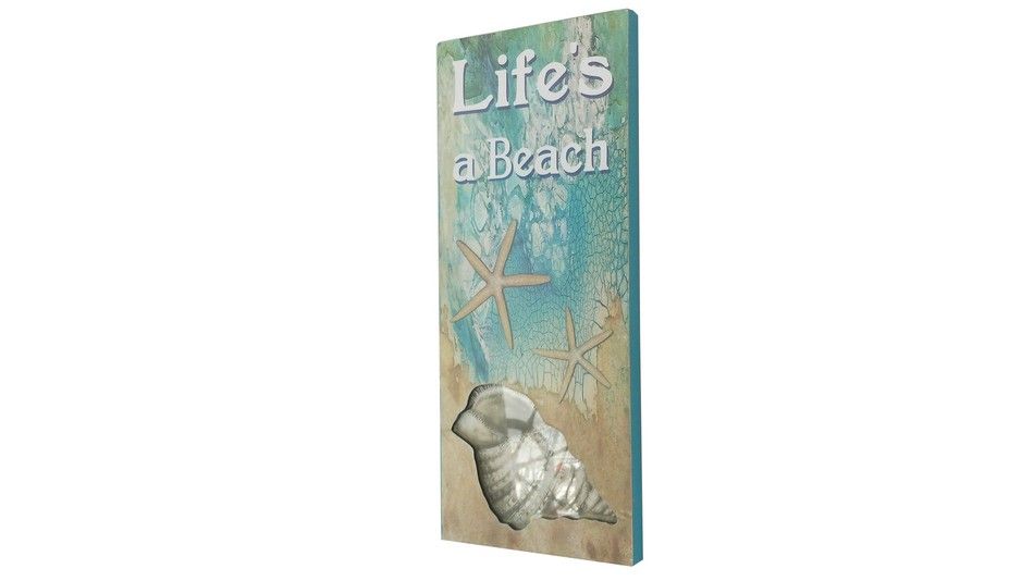 Wooden Lifes A Beach Starfish Sign 19""