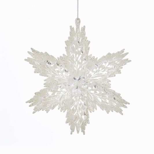 White and Clear Snowflake Ornament