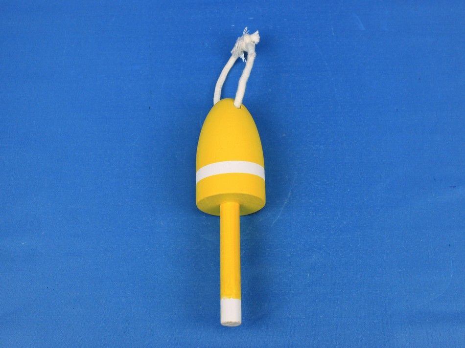 Wooden Yellow Lobster Buoy 7""