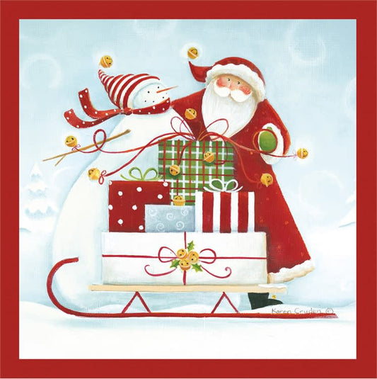 Sleigh Bells Paper Cocktail Napkin
