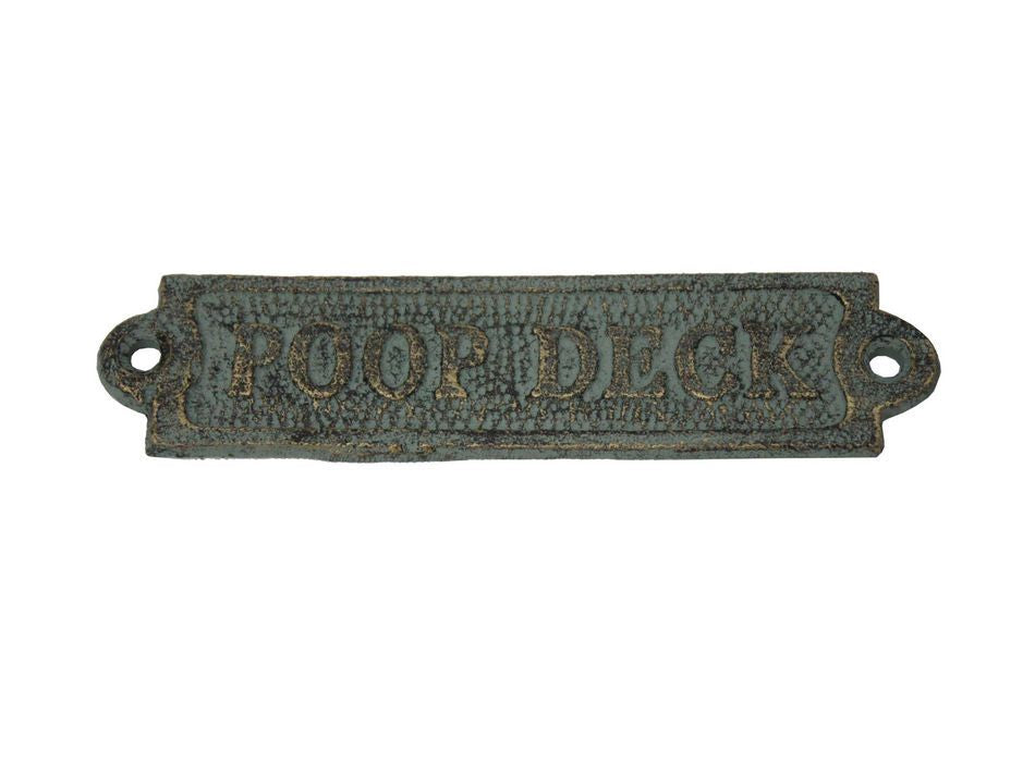 Antique Seaworn Bronze Cast Iron Poop Deck Sign 6""