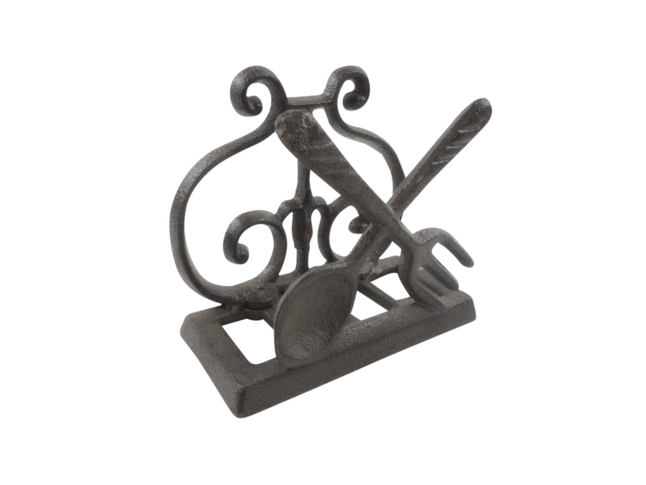 Cast Iron Fork and Spoon Kitchen Napkin Holder 5""