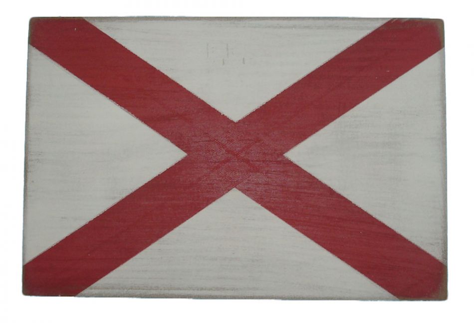 Letter V Rustic Wooden Nautical Alphabet Flag Decoration 16""