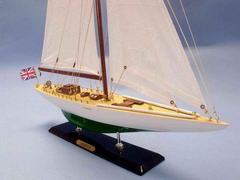 Wooden Shamrock Limited Model Sailboat 27""