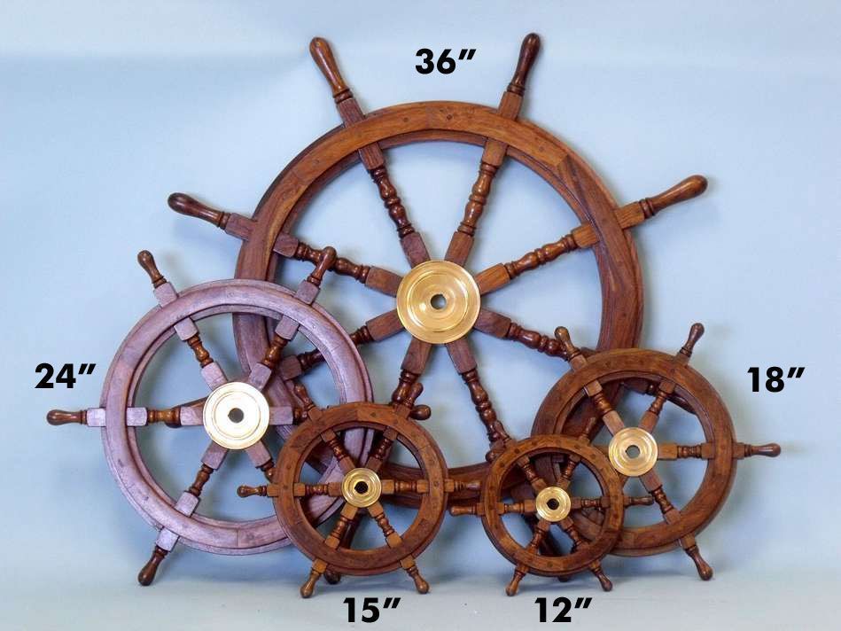 Deluxe Class Wood and Brass Decorative Ship Wheel 15""