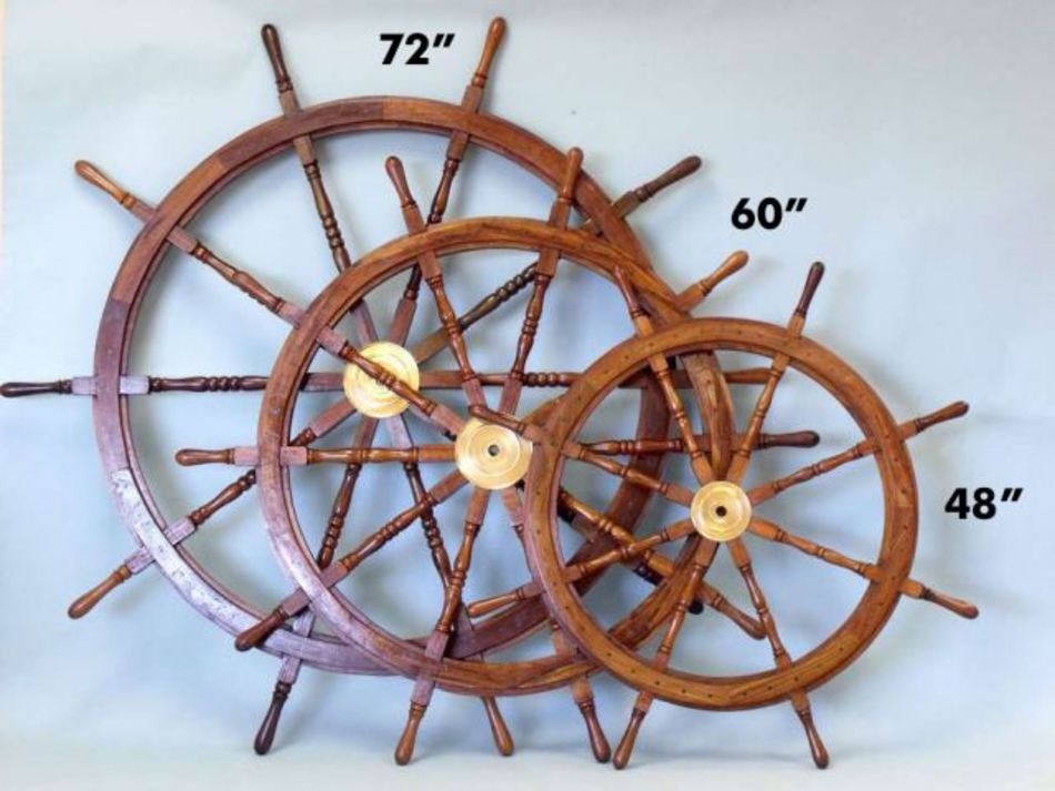 Deluxe Class Wood and Brass Decorative Ship Wheel 48""