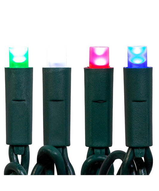 50-Light 5mm Multi-Color Frost LED Green Wire Light Set