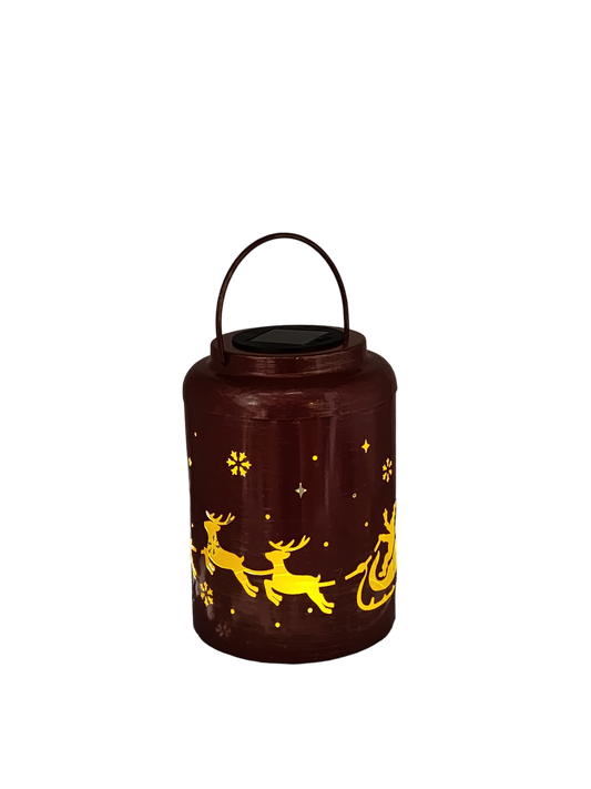 Solar Santa Lantern Luminary - 8 Inch