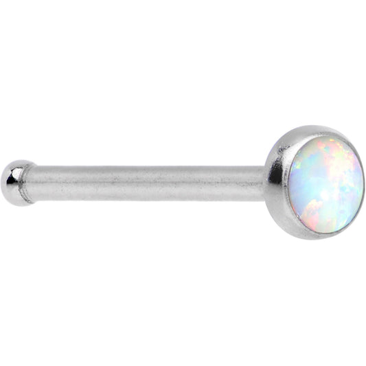 20G White Faux Opal Nose Bone Heart Closure Ring Pack Set of 3