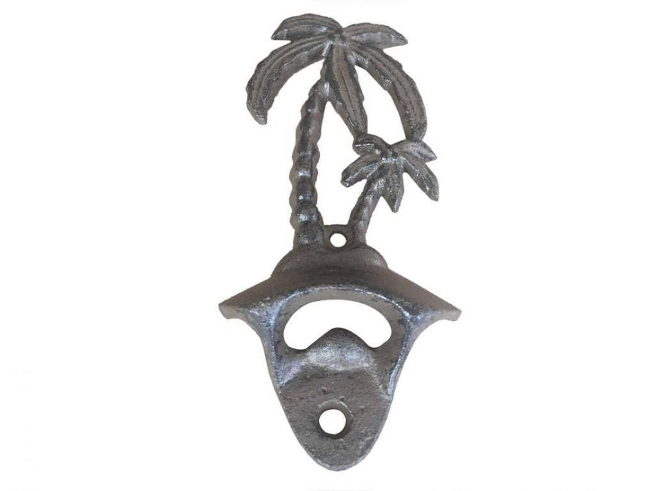 Cast Iron Wall Mounted Palmtree Bottle Opener 6""