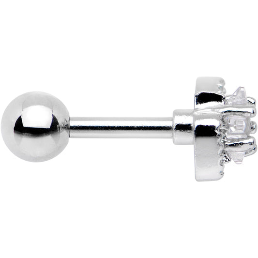 16G 1/4 Clear Star CZ Gem Bow Tie Cartilage Tragus Earring