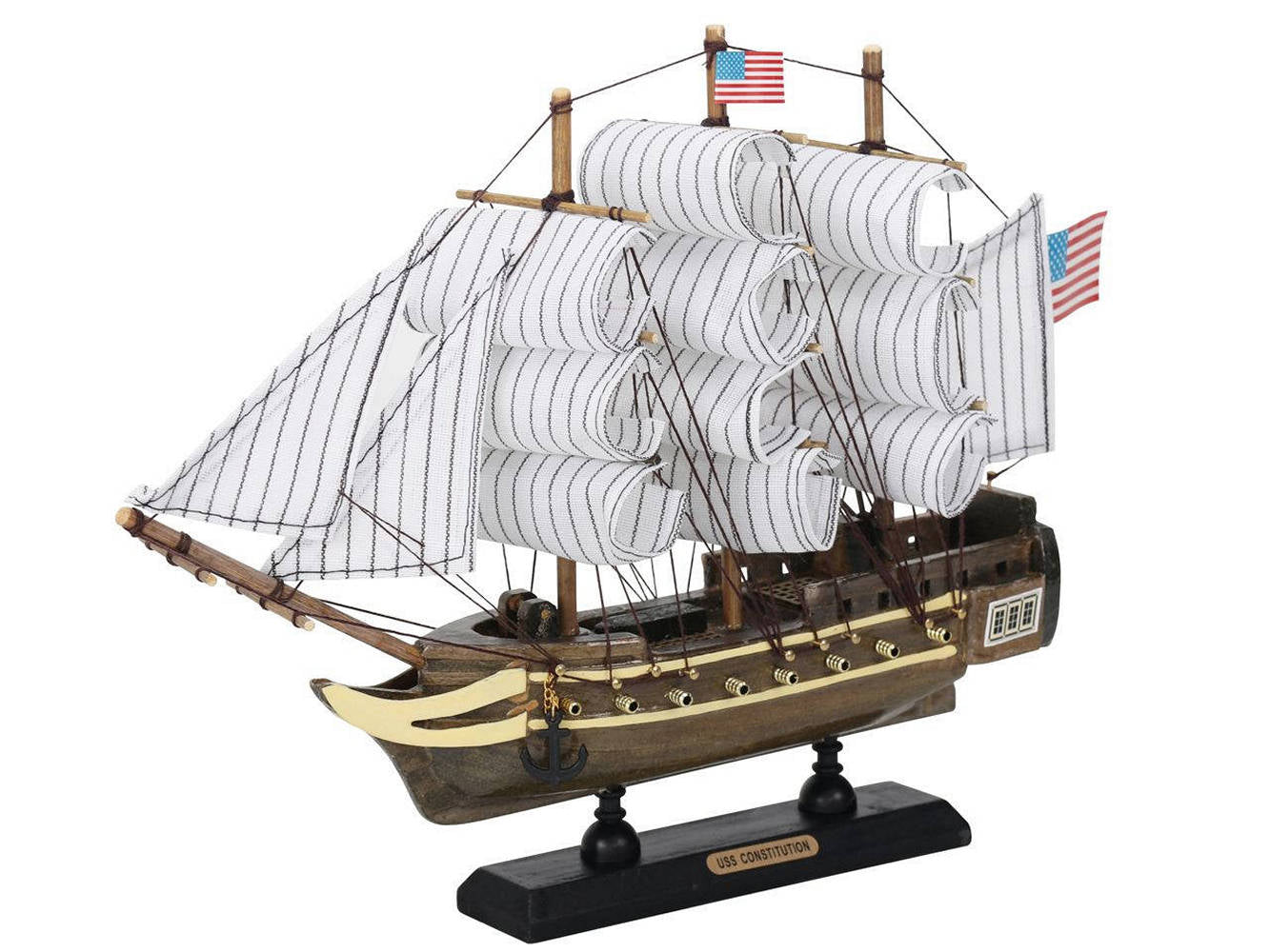 Wooden USS Constitution Tall Ship Model 12""