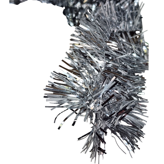 40 Feet Metallic Tinsel Garland - Silver