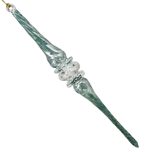 Seafoam Spiral Icicle Ornament