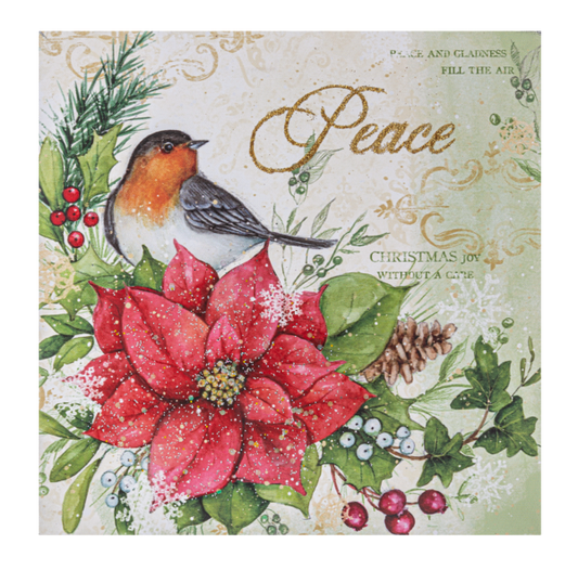 Light Up Winter Bird Canvas Wall Decor - Robin