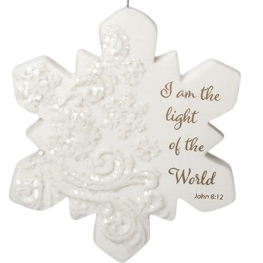 Snowflake Ornament - I Am the Light of the World