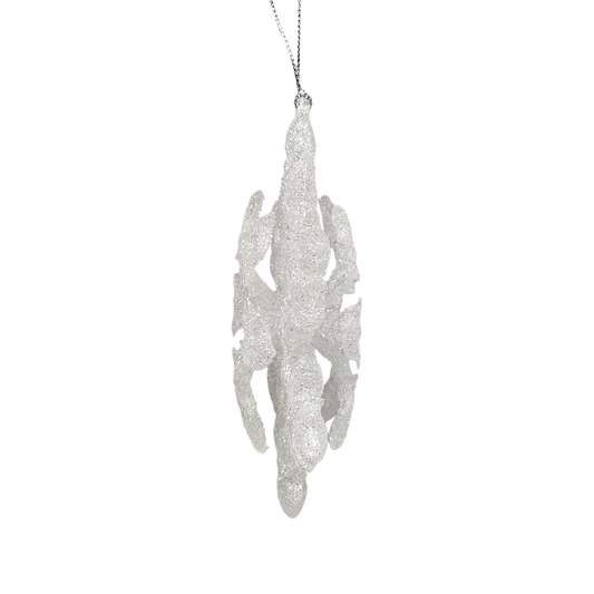 Frosted White Snowflake Ornament - 5 Inch