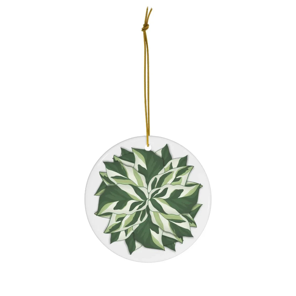 Calathea White Fusion Ceramic Ornament