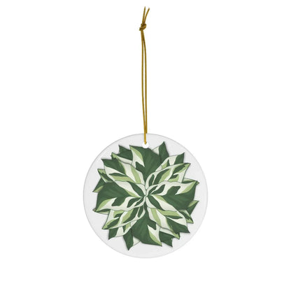 Calathea White Fusion Ceramic Ornament