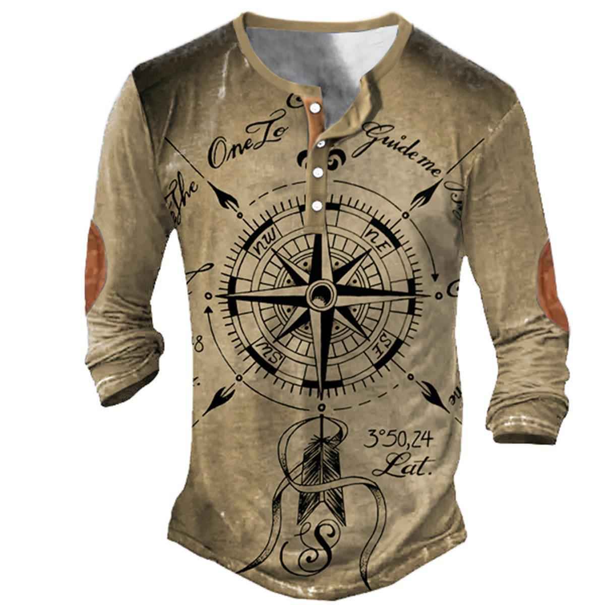Fashion Trend Placket Nautical Pattern Sweater