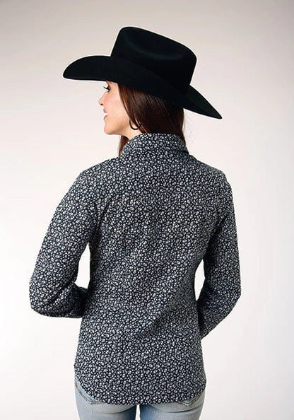 Roper 1889 Floral Print (Black) - Women's Western Shirt