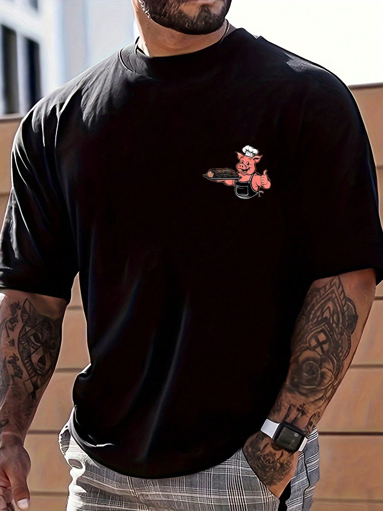 Y2k, Fun Pattern, Men's Summer Short-sleeved Cotton Comfortable and Breathable Casual Outdoor Street Crew Neck T-shirt, High-quality Fashion Brand, Surprise Gift for Family and Friends.