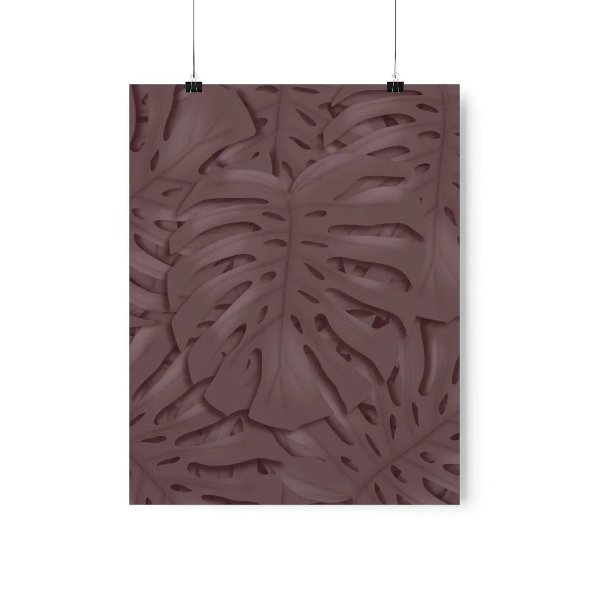 Merlot Monstera Botanical Print – Unframed Wall Art