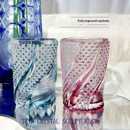 Exquisitely Hand Carved Glass Water Hyacinth