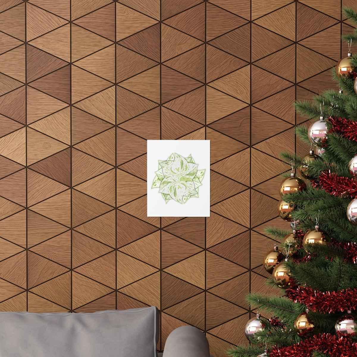 Snow Queen Pothos Botanical Print – Unframed Wall Art