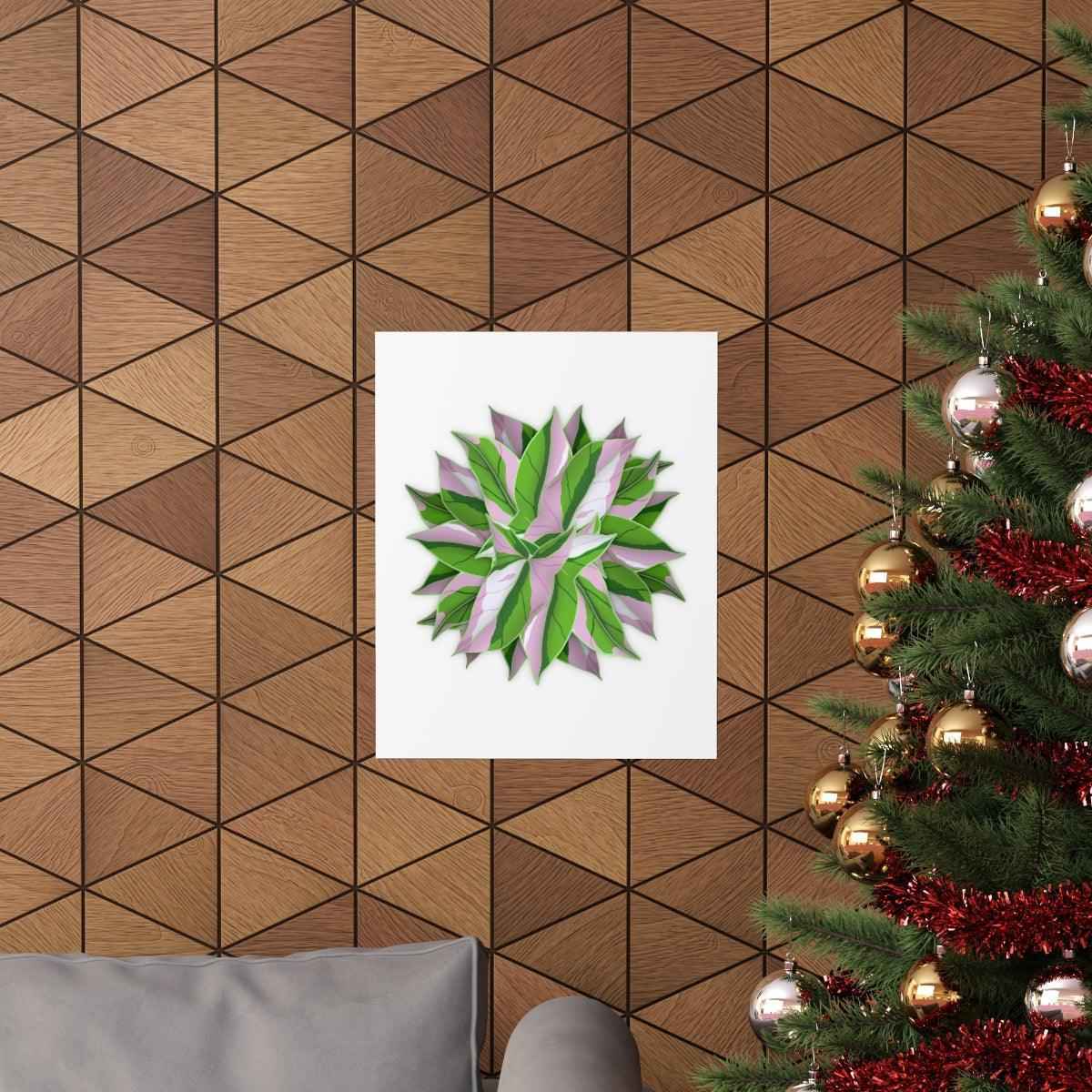 Syngonium Tricolor Pattern Botanical Print – Unframed Wall Art