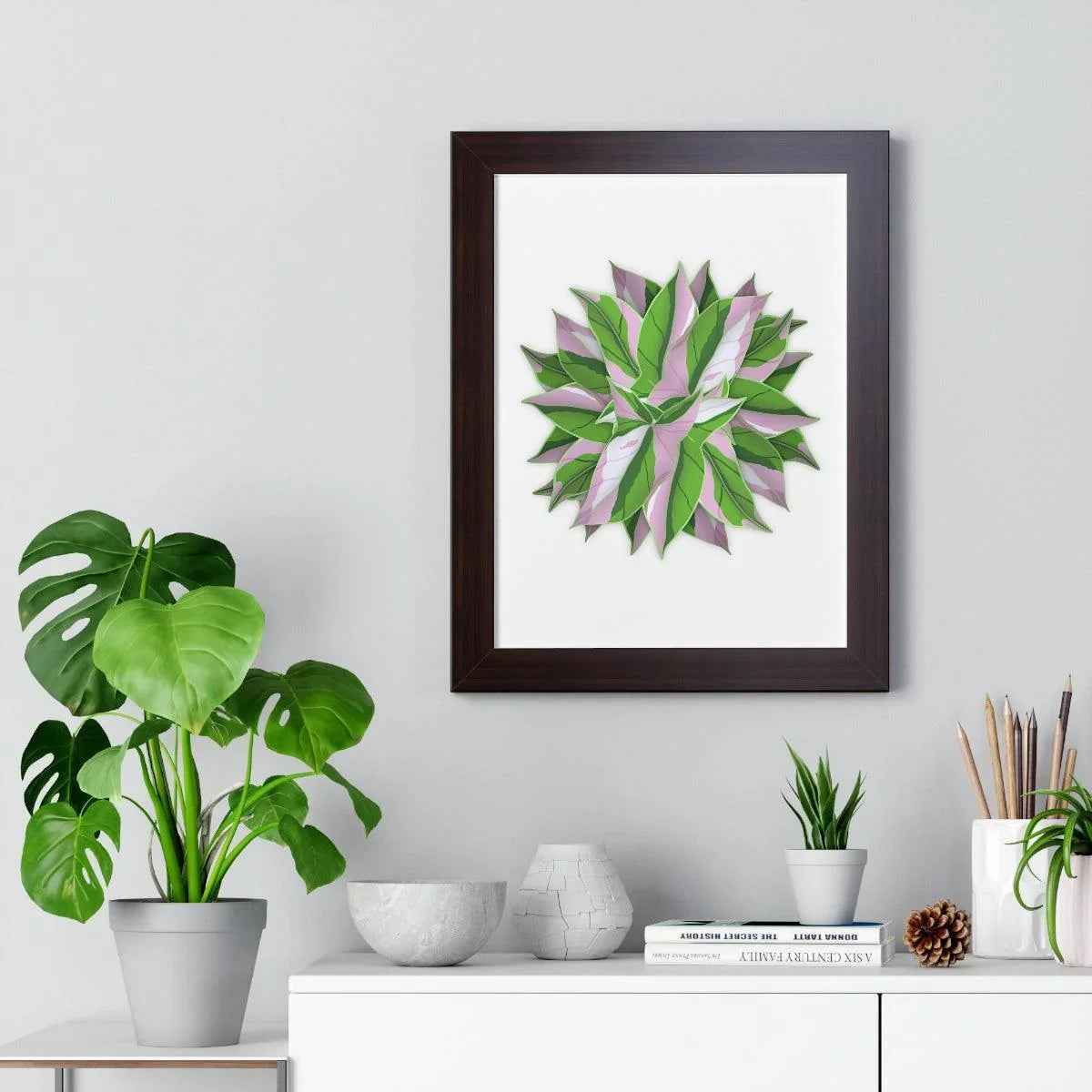 Syngonium Tricolor Pattern Framed Print – Botanical Wall Art