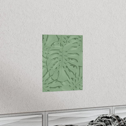 Sage Green Monstera Botanical Print – Unframed Wall Art