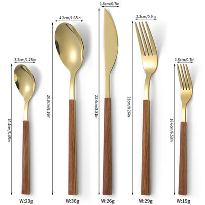 Stainless Steel Cutlery With Wooden Handle