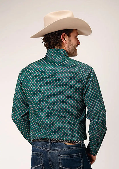 Roper Forest Cross Walk Foulard (Blue) - Men's Western Shirt