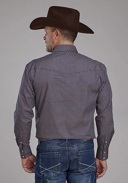 Roper Fall River Diamond Eye (Blue) - Men's Western Shirt