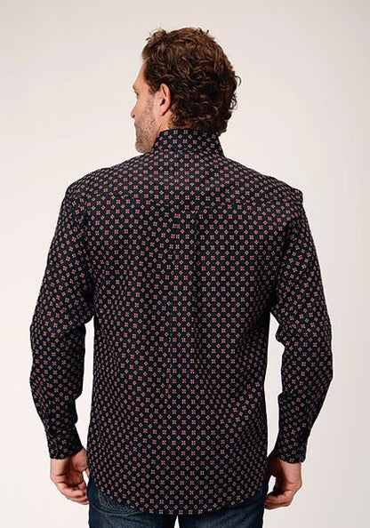 Roper 1846 Cottage Foulard (Black) - Men's Western Shirt