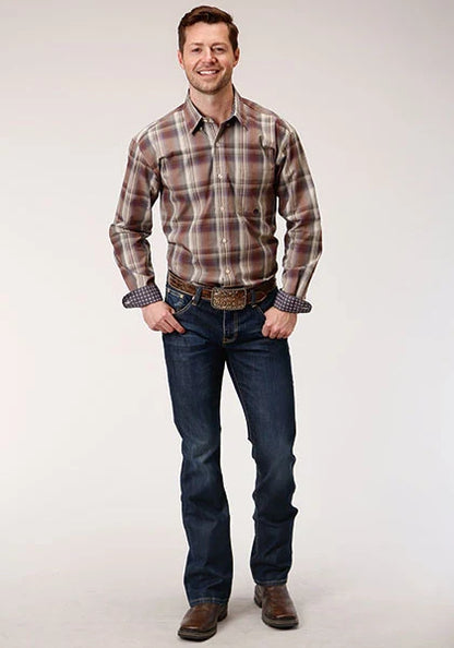 Roper 1229 Cider Plaid (Brown) - Men's Western Shirt