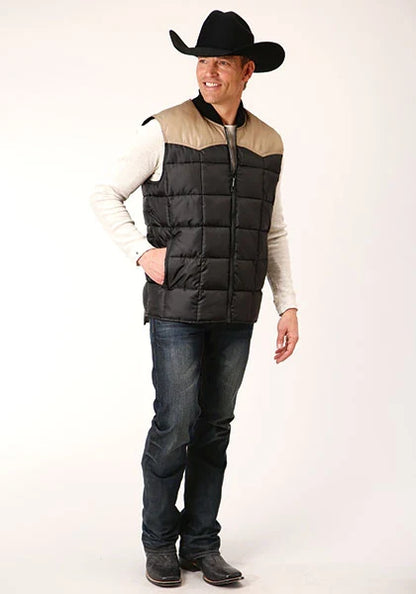 Roper 1473 Poly Filled (Tan/Black) - Men's Vest