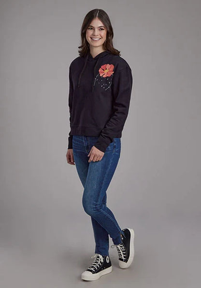 Roper 2272 Flower Print (Black) - Women's Hoodie Sweatshirt