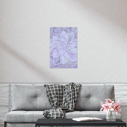 Graptopetalum Murasaki Succulent Pattern Botanical Print – Unframed Wall Art