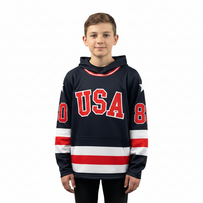 USA Hockey Miracle on Ice 1980 Authentic Navy Adult Hoodie
