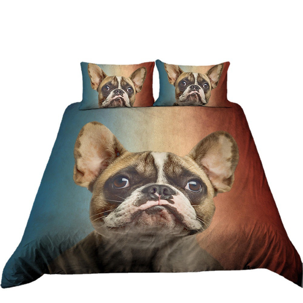 3D Digital Printing Three-piece Sanding Kit Pug Cartoon