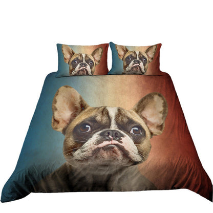 3D Digital Printing Three-piece Sanding Kit Pug Cartoon