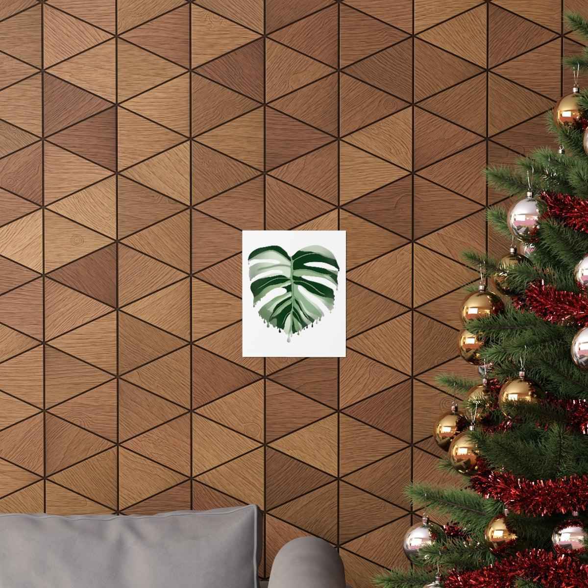 Melting Monstera Albo Botanical Print – Unframed Wall Art