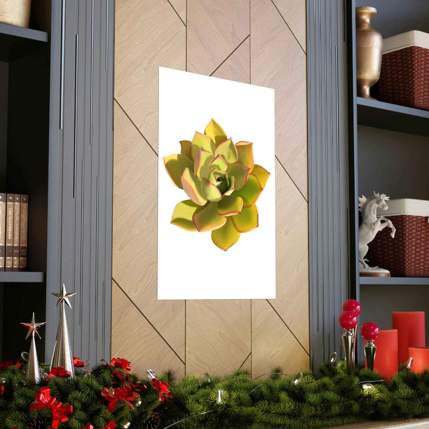 Noble Aeonium Succulent Botanical Print – Unframed Wall Art