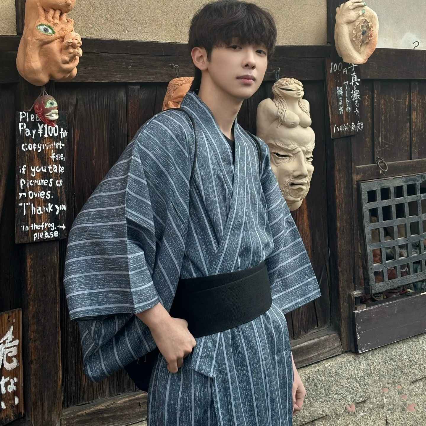 Mens Japanese-style Summer Yukata Japanese-style Loungewear