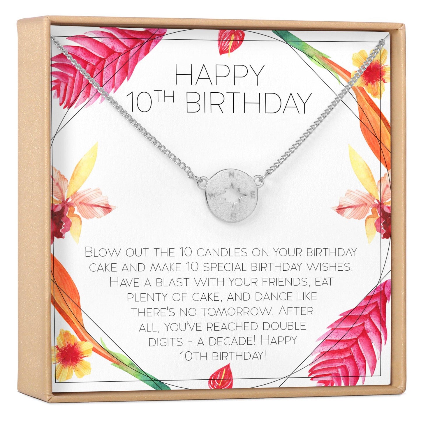 10th Birthday Gift Necklace, Multiple Styles